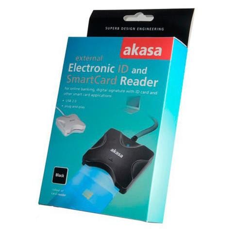 External Smart Card Read, USB 2.0, 65 x 60 x 18 mm, Nero, Windows 2000 / XP / VISTA / 7 Mac OS X - Foto 1